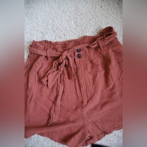 PINK LILY DARK MAUVE SMOCKED WAIST SHORTS